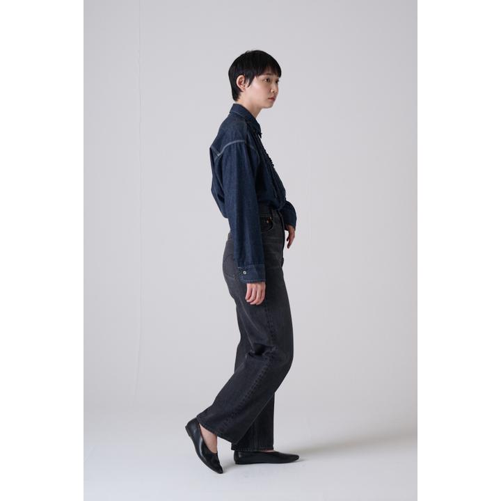 HIGH RISE LOOSE BK DENIM PT